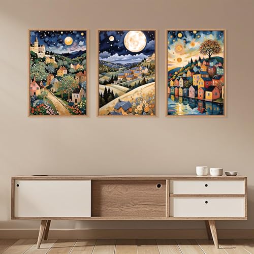 Large Abstract Colorful Framed Canvas Wall Art