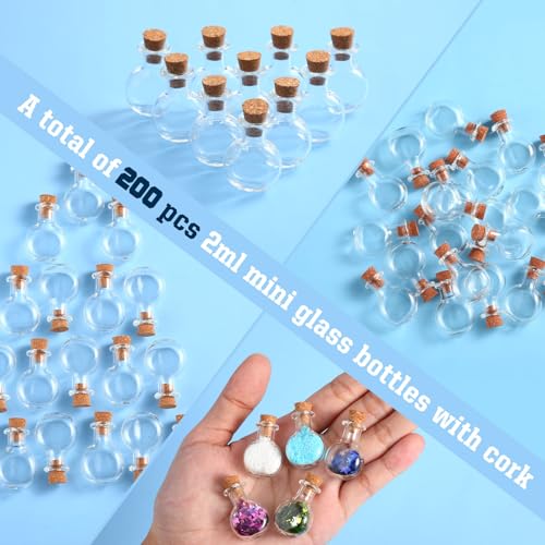 300 Pcs 2ml Mini Jars with Cork Lids (300 Count)