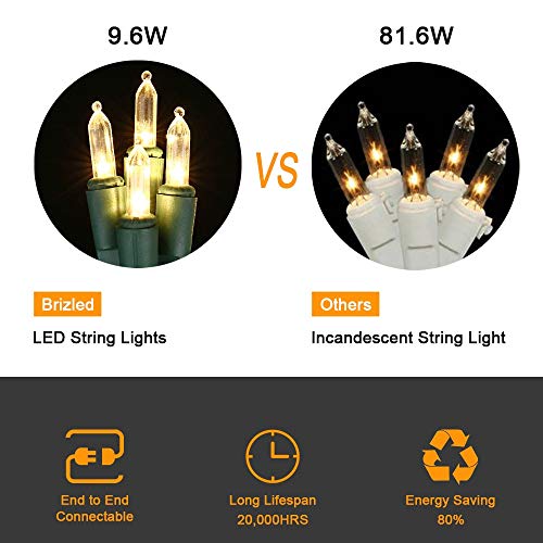Warm White Christmas Lights Connectable (33 Foot)