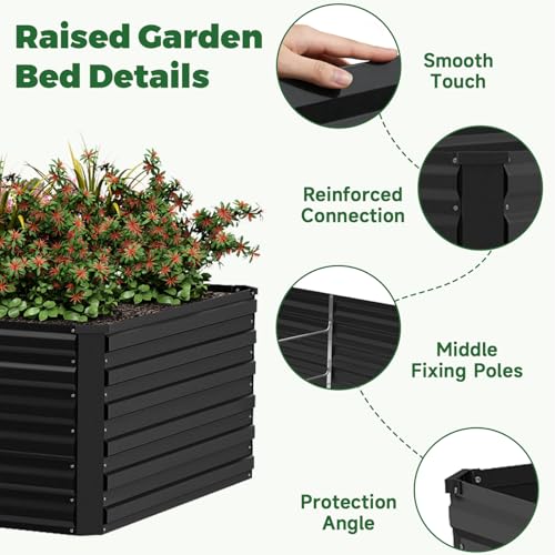 6x3x2ft Outdoor Metal Raised Garden Bed (2 Count)