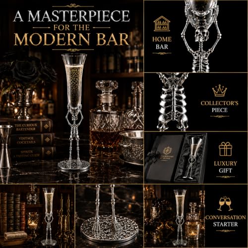 Skeleton Champagne Flute Glass 7.5oz