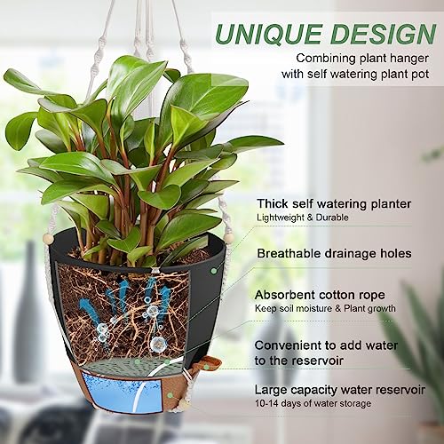 41.5 Inch Macrame Plant Hanger Indoor Outdoor with 12 Inch Flower Pot