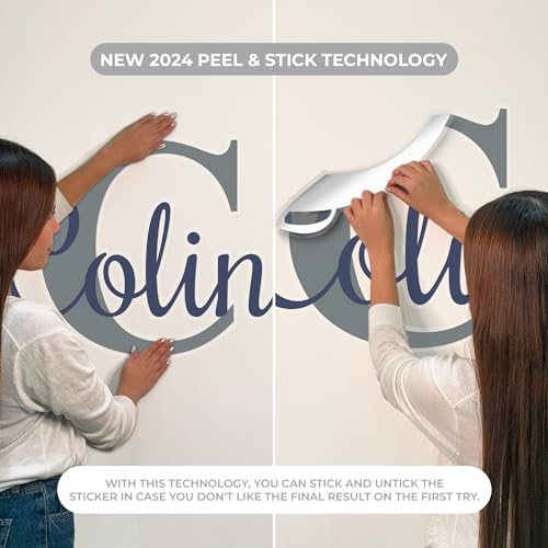 Multiple Font Personalized Name & Initial Vinyl Wall Decals I Nursery Wall Decal for Baby Boy & Girl Decoration I Stickers for Kids I Multi