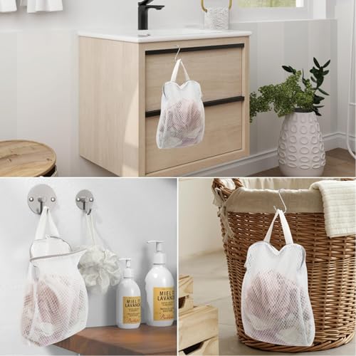 GWT 4Pcs 3D Mesh Laundry Bags with Hanging Handles (4 Count)