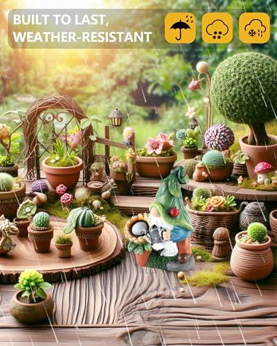 Solar Powered Large Garden Gnome Watering Can Sunflower