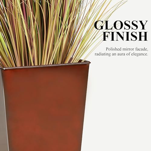 Garden 28" Large Metal Glazed Planter Set of 2 (2 Count)