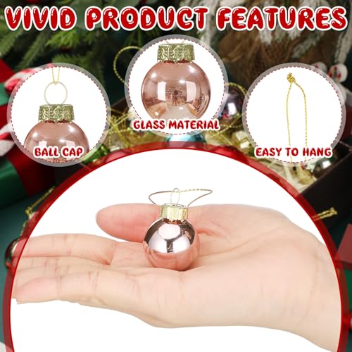 32 Pcs 1'' Mini Glass Christmas Ornament (32 Count)