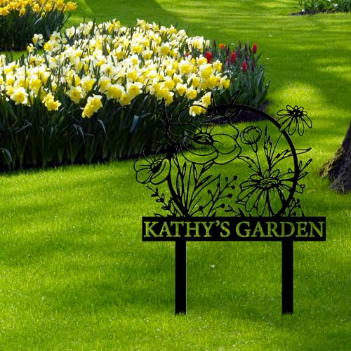 Personalized Metal Garden Sign with Stake