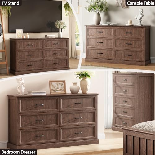 Farmhouse 6 Drawer Dresser for Bedroom