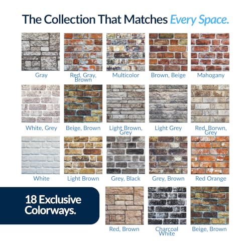 3D Wall Panels Faux Brick (10 Count)