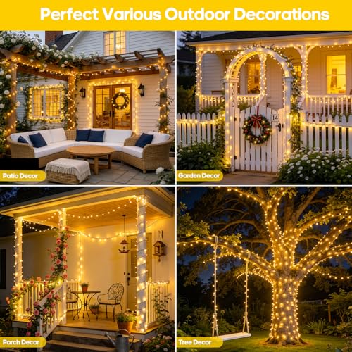 2 Pack Solar String Lights Outdoor (151 Foot)