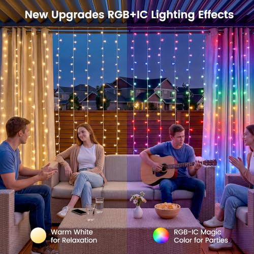 Smart RGB IC Curtain Lights Plug in App Control