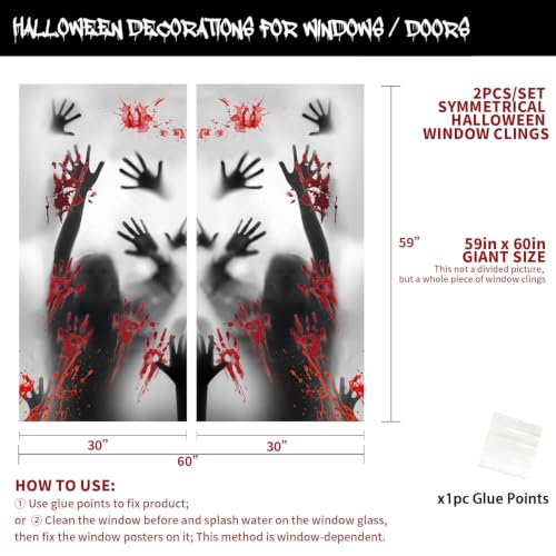 2PCS Halloween Giant Window Decorations Door Cover