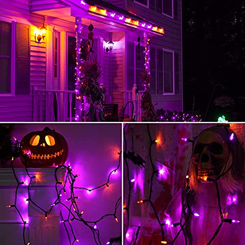 Purple Orange Halloween Lights Connectable (33 Foot)
