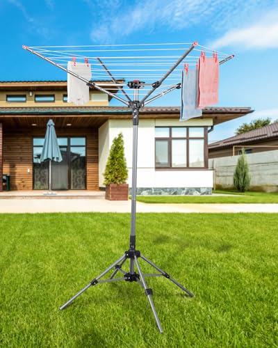 Portable Umbrella Clothes Drying Rack 8 Lines with 82 Feet Drying Space