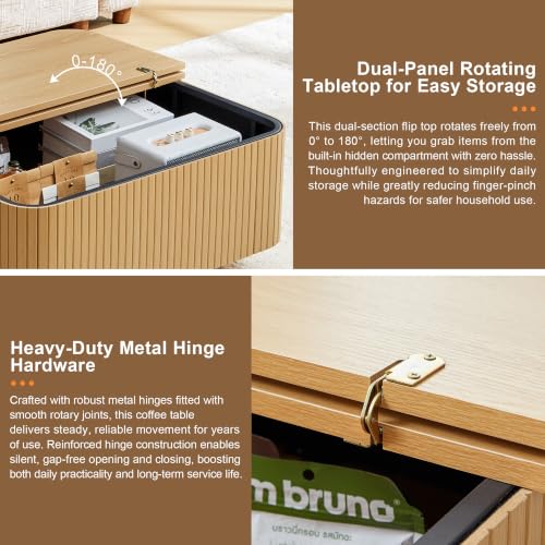 31.5" Square Coffee Table with Storage