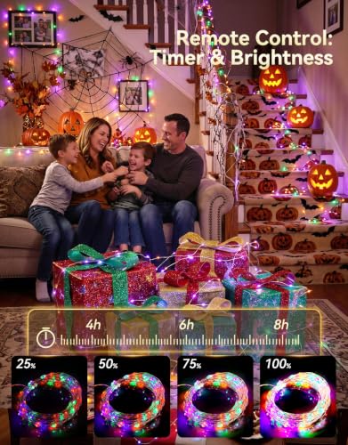 2Pack 34 Colors Changing Fairy Lights Battery Operated with Remote