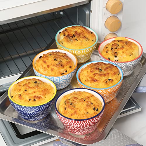 Ceramic 8oz Bouillon Cups 4 Inch Small Bowls (6 Count)