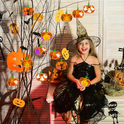36PCS Wooden Pumpkins Ornaments to Paint Halloween Thanksgiving Decoration Cutouts Unfinished 3.5 inches (36 Count)