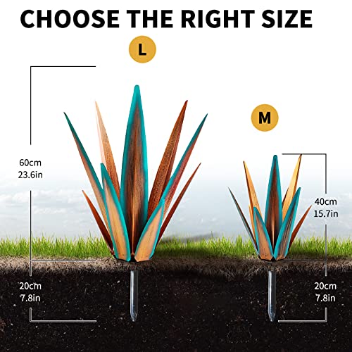 24" Metal Agave Plant Outdoor Decor
