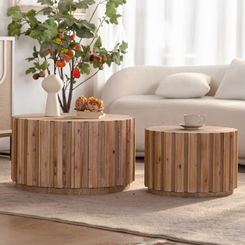Nesting Round Coffee Table Set of 2 (2 Count)