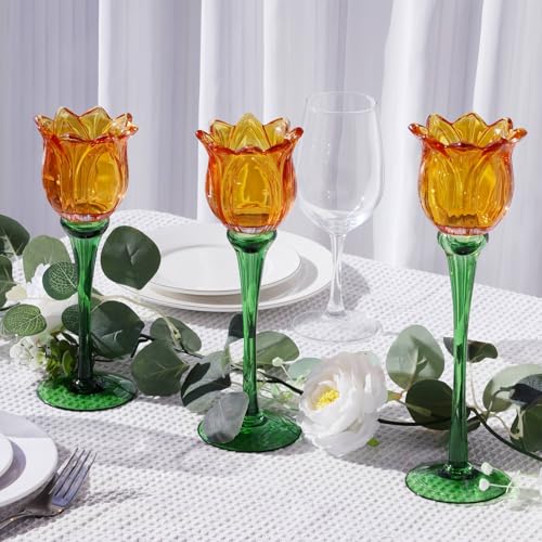 Orange Tulips Votive Candle Holders Set of 3 (3 Count)