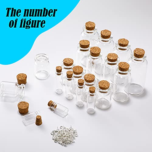 45 Pcs Spell Jar Mini Glass Potion Bottles Cork Stopper