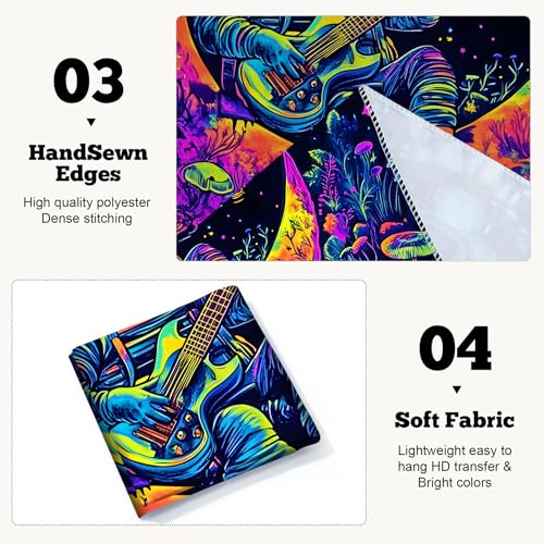 Blacklight Space Astronaut Tapestry UV Reactive Galaxy Planet Glow in Dark Tapestries Black Light Poster Neon Wall Hanging Art for bedroom Living Room