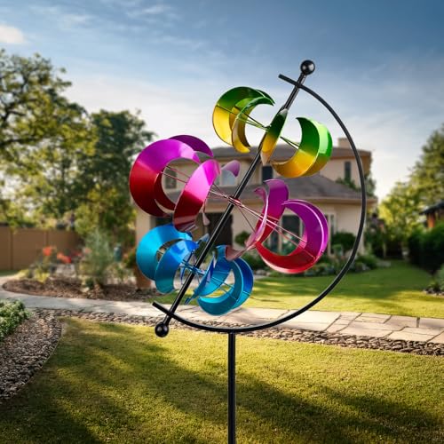 Large Metal Wind Spinner for Garden and Yard