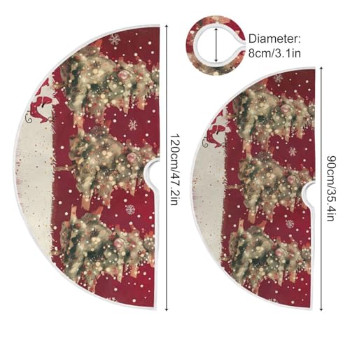 48 Inch Christmas Tree Skirt With Reindeer