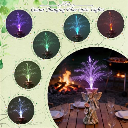 Fairy Garden Decor Statue Solar Fairy Garden Statues With Fiber Optic Light