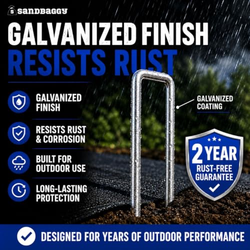 500-Count 6-Inch Galvanized Landscape Staples - SOD Garden Stakes ~ Trusted by Farmers & Contractors Across the USA (500 Count)