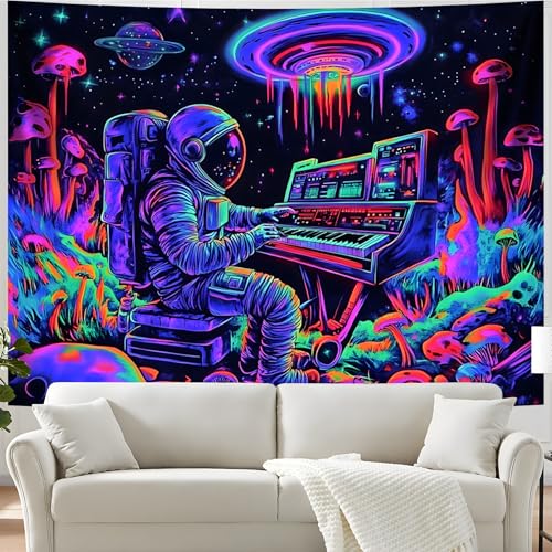 Astronaut Space Blacklight Tapestry 59"x51"