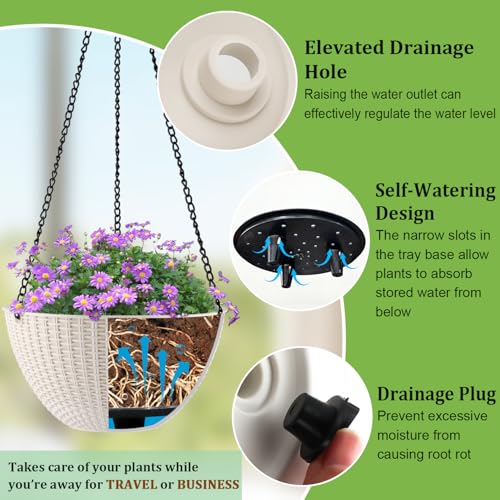 Hanging Planters 8 Inch & 10 Inch (4 Count)