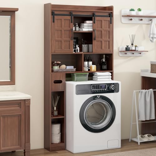 Over The Toilet Storage Cabinet with Sliding Doors