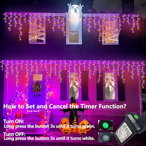 Orange and Purple Halloween Lights (33 Foot)