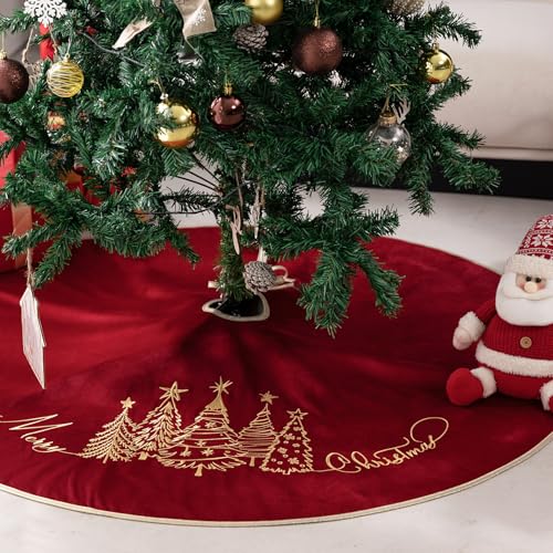 50 Inch Red Velvet Christmas Tree Skirt