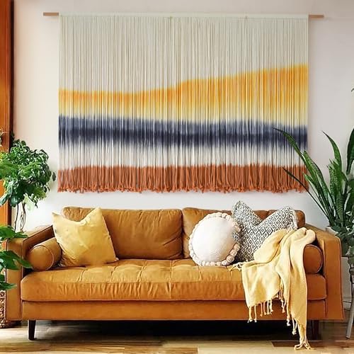 Macrame Wall Hanging Extra Large Dip Dye Boho Wall Decor 57" W*35" L