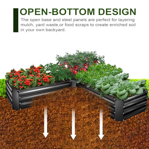 5 x 5 x 1 Ft Galvanized Metal Raised Garden Bed Large Planter Tall