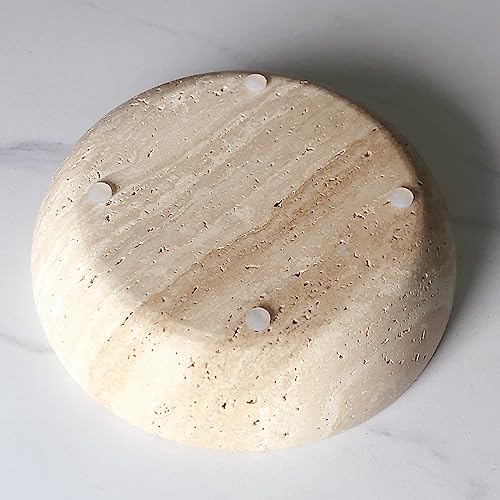 Large Marble Round Bowl HandCrafted Decorative Dish Fruit Bowl for Home Decorative