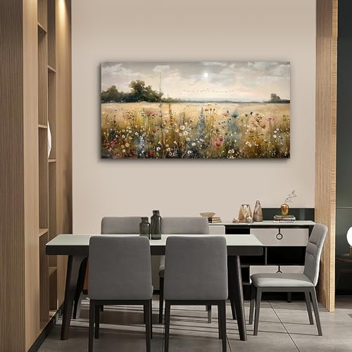 Framed Wall Decor For Living Room Canvas Prints Wall Art Bedroom Office Decoration Vintage Abstract Painting Rural Natural Landscape Artworks Pictures Ready To Hang Farmhouse Home Decor