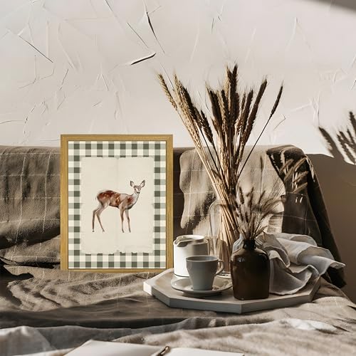 Wood Framed Deer Wall Art Print