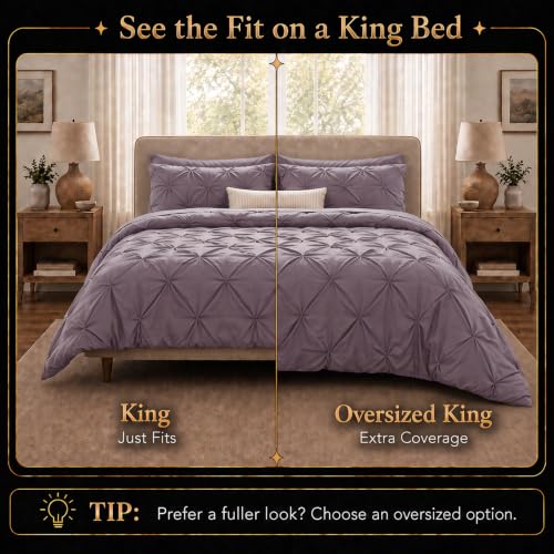 King Size Comforter Set Grayish Purple