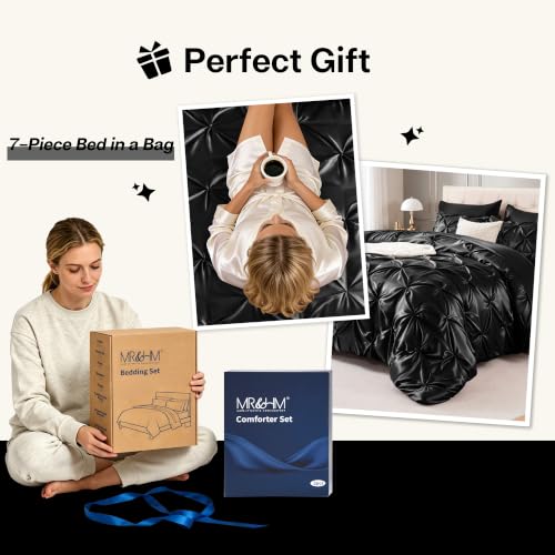 Satin Twin Comforter Set Black
