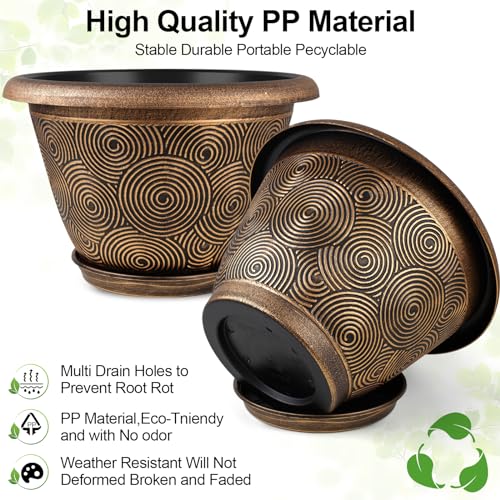 8 Inch Flower Pots Planters for Indoor Outdoor Plants