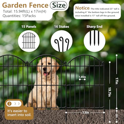 15 Panels Decorative Garden Fence (15.94 Foot)
