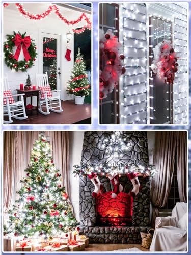 Extendable Christmas String Lights Indoor Outdoor 75.8FT 200 LED Cool White (82 Foot)