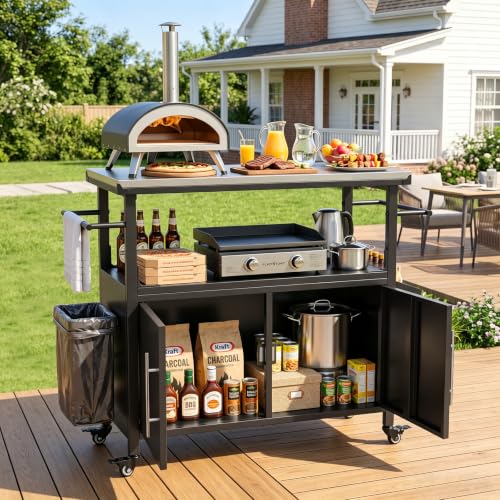 Outdoor Grill Cart with Stainless Steel Top