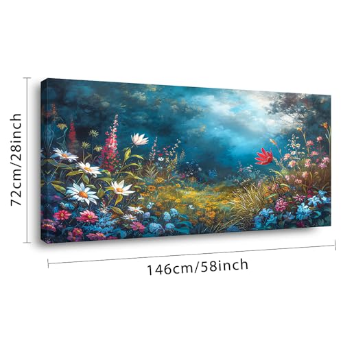 Beautiful Colorful Grassland in Forest Landscape Wall Art Decor Artwork for Bedroom