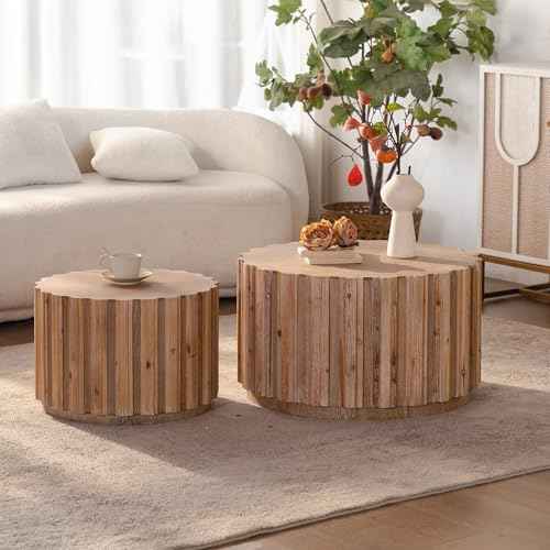 Nesting Round Coffee Table Set of 2 (2 Count)